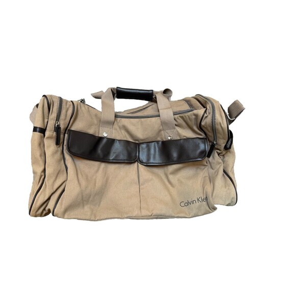 Calvin Klein Extra Large Duffle Bag Vintage Canvas Original Weekend Travel Bag - Picture 3 of 16